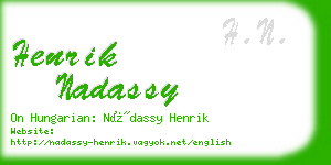 henrik nadassy business card